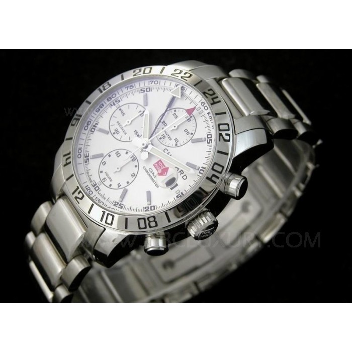 Replica Chopard Mille Miglia GMT Chronograph Kellot White Dial Stainless Steel Asia 42mm SCH019