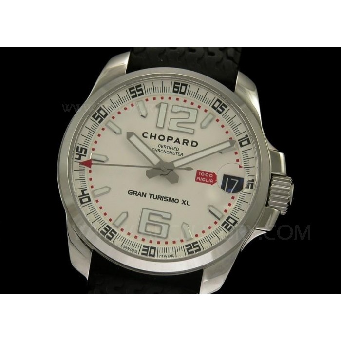 Replica Chopard Gran Turismo XL kellot White Dial Stainless Steel Asia Sveitsin liike SCH007